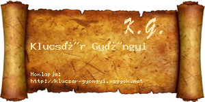 Klucsár Gyöngyi névjegykártya
